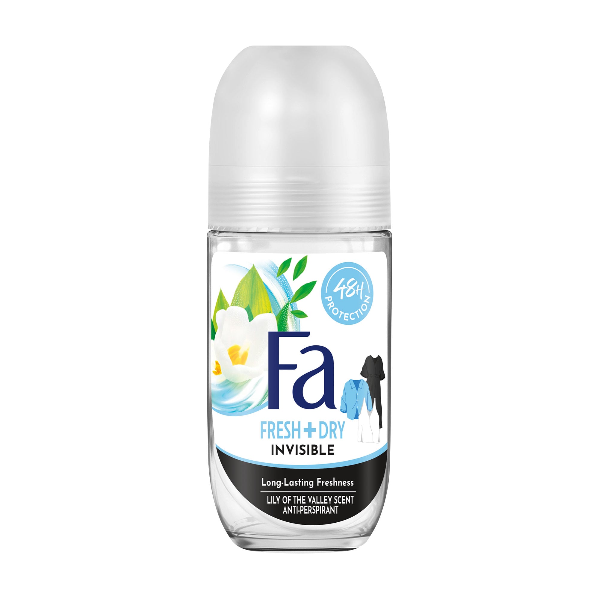 Кульковий антиперспірант Fa Fresh + Dry Invisible 48H з ароматом конвалії, жіночий, 50 мл